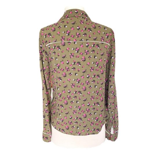 Wild Fable Green Western Style Button Up Floral To - Picture 2 of 5